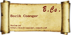 Bozik Csenger névjegykártya